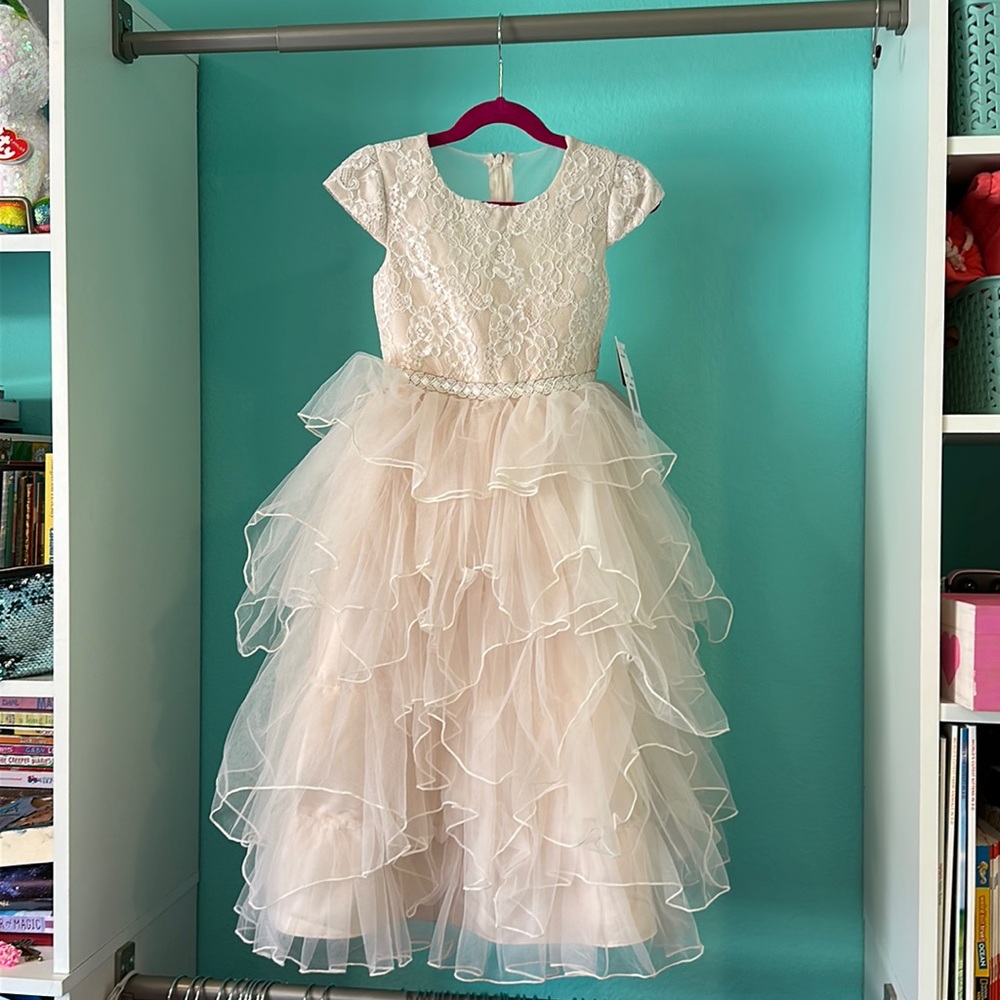 Rare Editions Taupe formal dress size 6